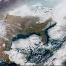 Geocolor image from NOAA's GOES-16 satellite of powerful East Coast storm on Jan. 4, 2018. (NOAA)