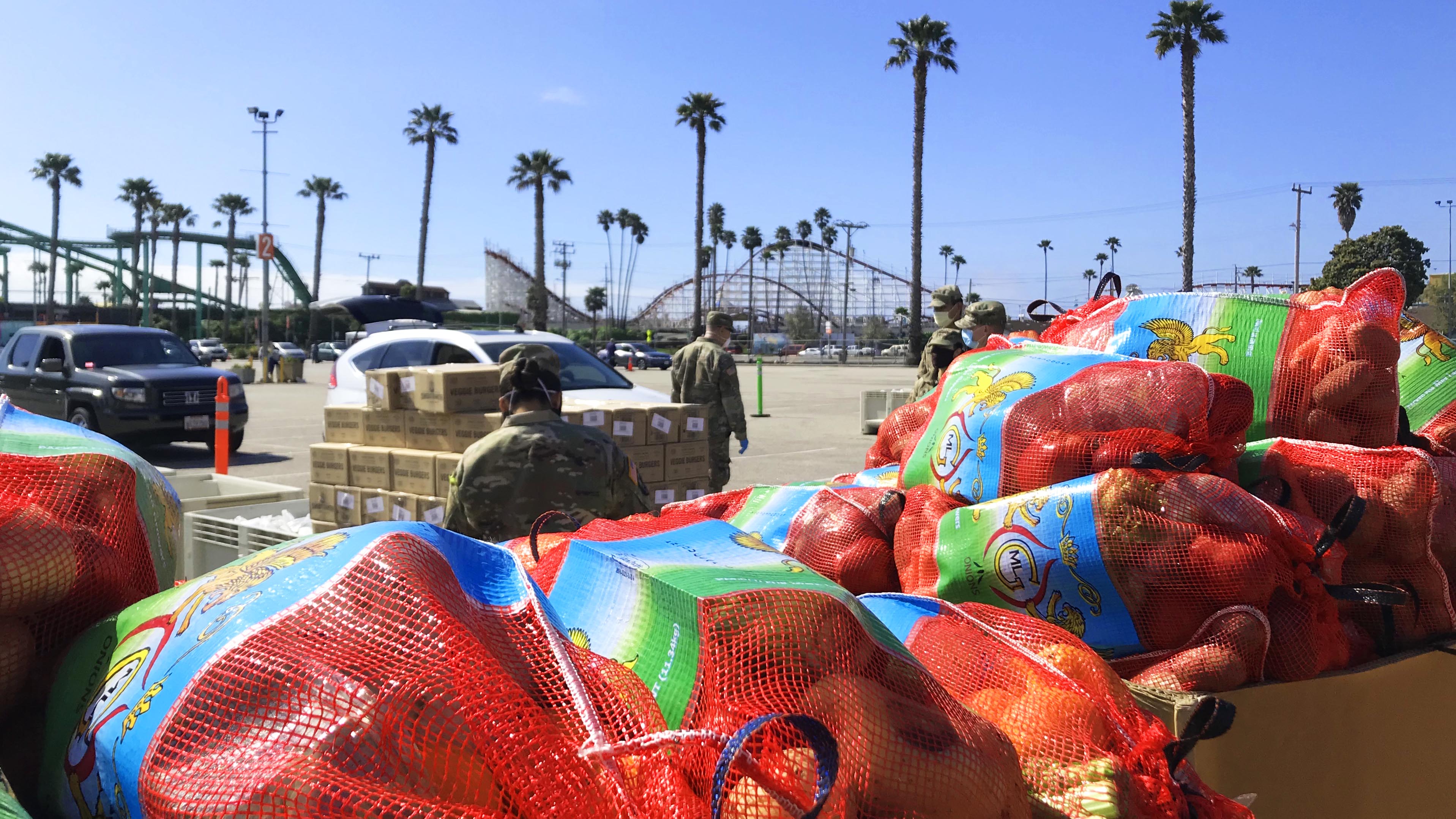 A behind-the-scenes glimpse into a food distribution at the Santa Cruz Beach Boardwalk. (Photo Courtesy: Michelle Lee)