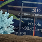 A display of 2019 Award of Distinction awards.