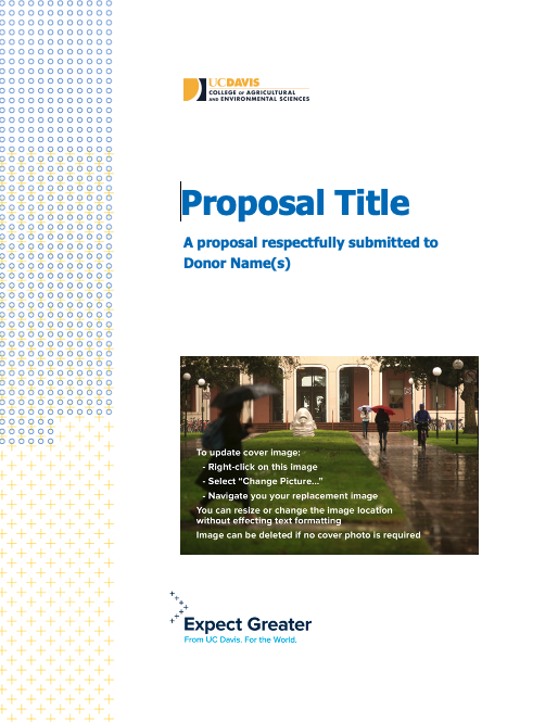 Cover of the CA&ES Proposal Template