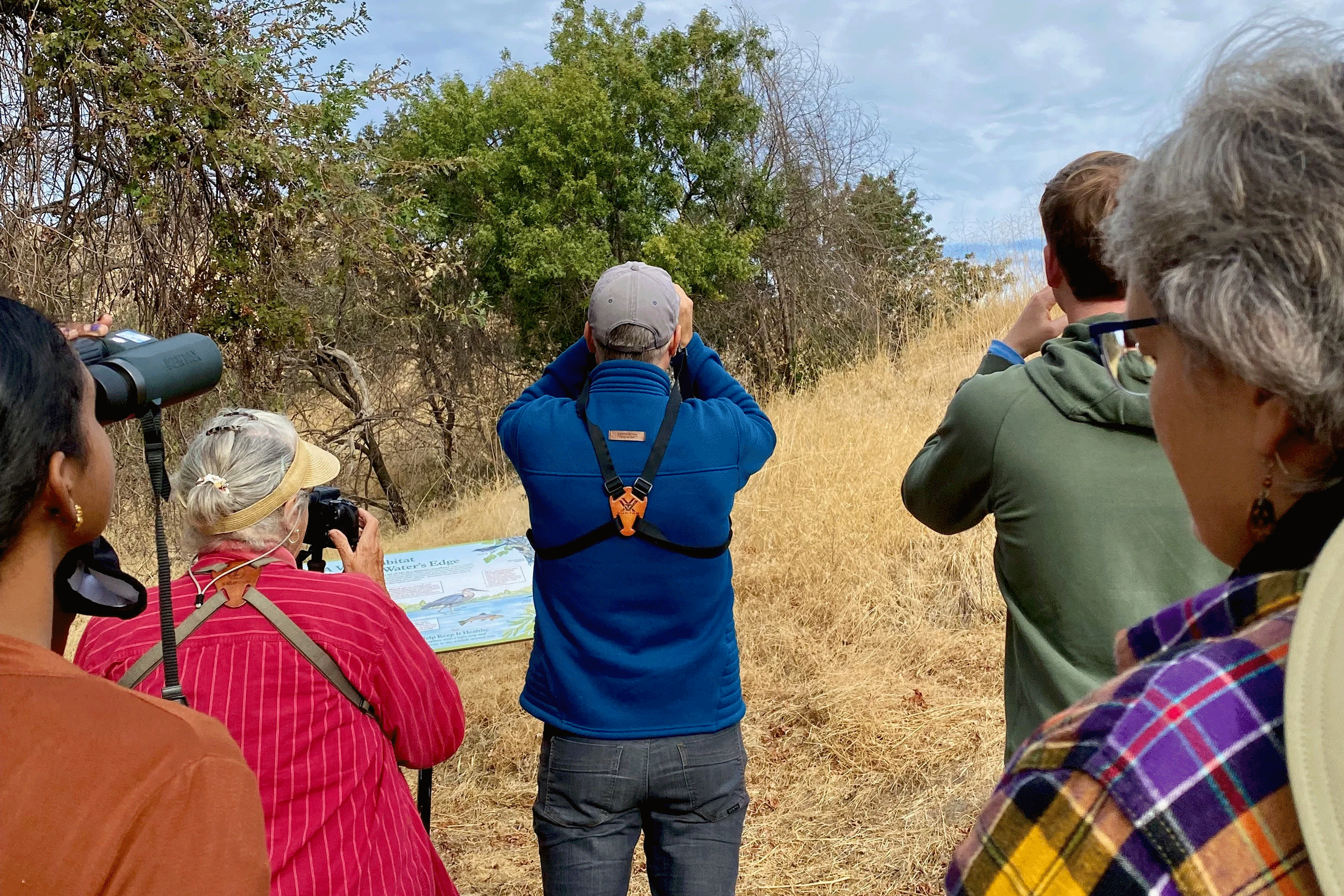 Birding with Yolo Audubon Society. (Malia Reiss, UC Davis.)