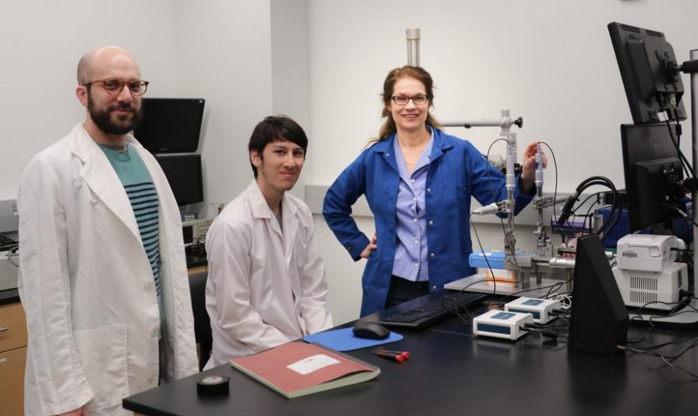 Karen Moxon, professor of biomedical engineering (right) leads a consortium funded by the Department of Defense to carry out research on treating spinal injuries.