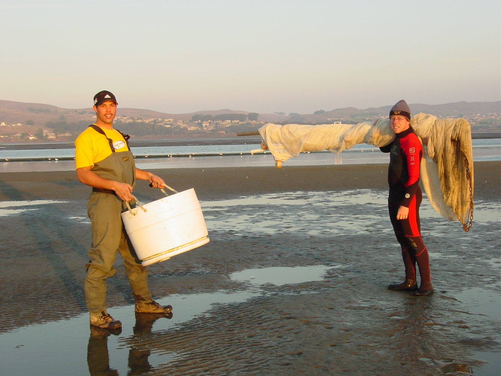 Levi Lewis as a UC Davis undergraduate researcher in 2002 with mentor Jim Hobbs studying rockfish and seagrass beds in Bodega Bay, California. (Courtesy Levi Lewis)