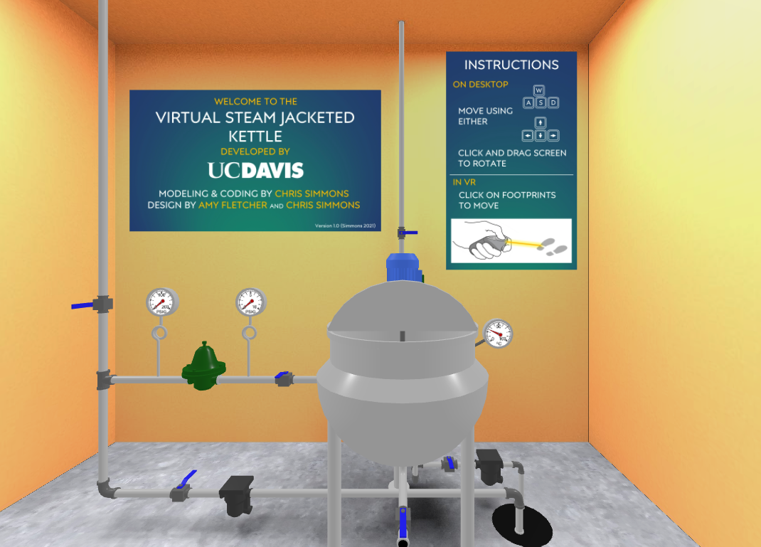 Virtual steam jacketed kettle developed by Christopher Simmons, chair of the Department of Food Science and Technology.