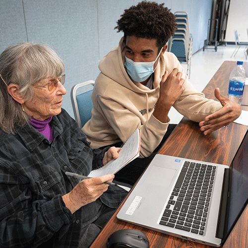  Students in Professor Lisa Miller's class in which students empower older adults to use technology for daily activities.