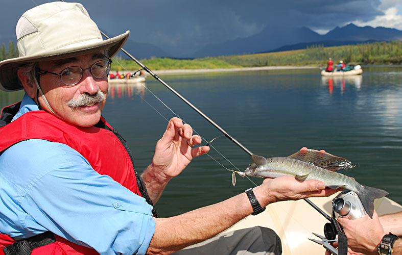 Peter Moyle fishes on the Kobuk River in Alaska in 2008. (Courtesy Peter Moyle)