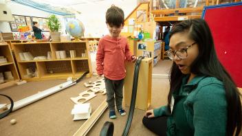 Human Development majors get hands-on experience interacting with preschool children at the UC Davis Center for Child and Family Studies.