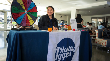 Wendy Liang, senior majoring in clinical nutrition, is a nutrition peer counselor with Healthy Aggies, a student group that provides free nutrition information to students and the campus community.