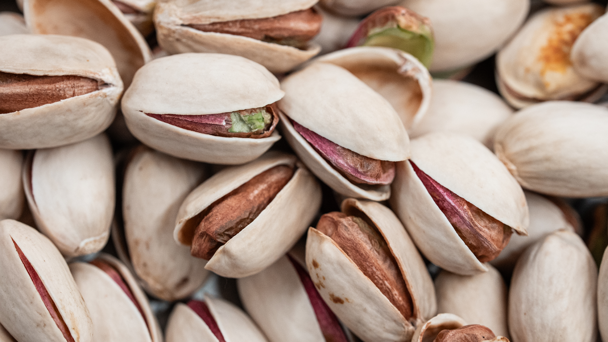 A pile of pistachios.