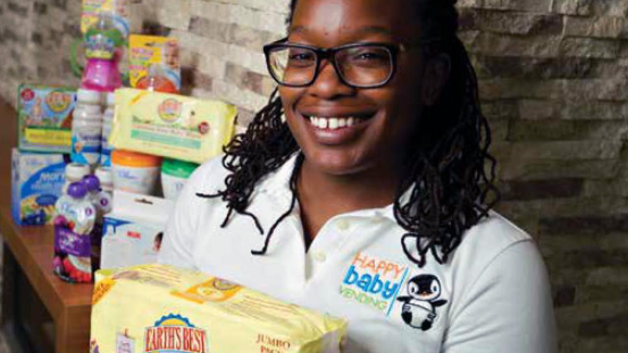 "UC Davis definitely helped me get to where I am today,” said Erica Harris, owner of Happy Baby Vending products.