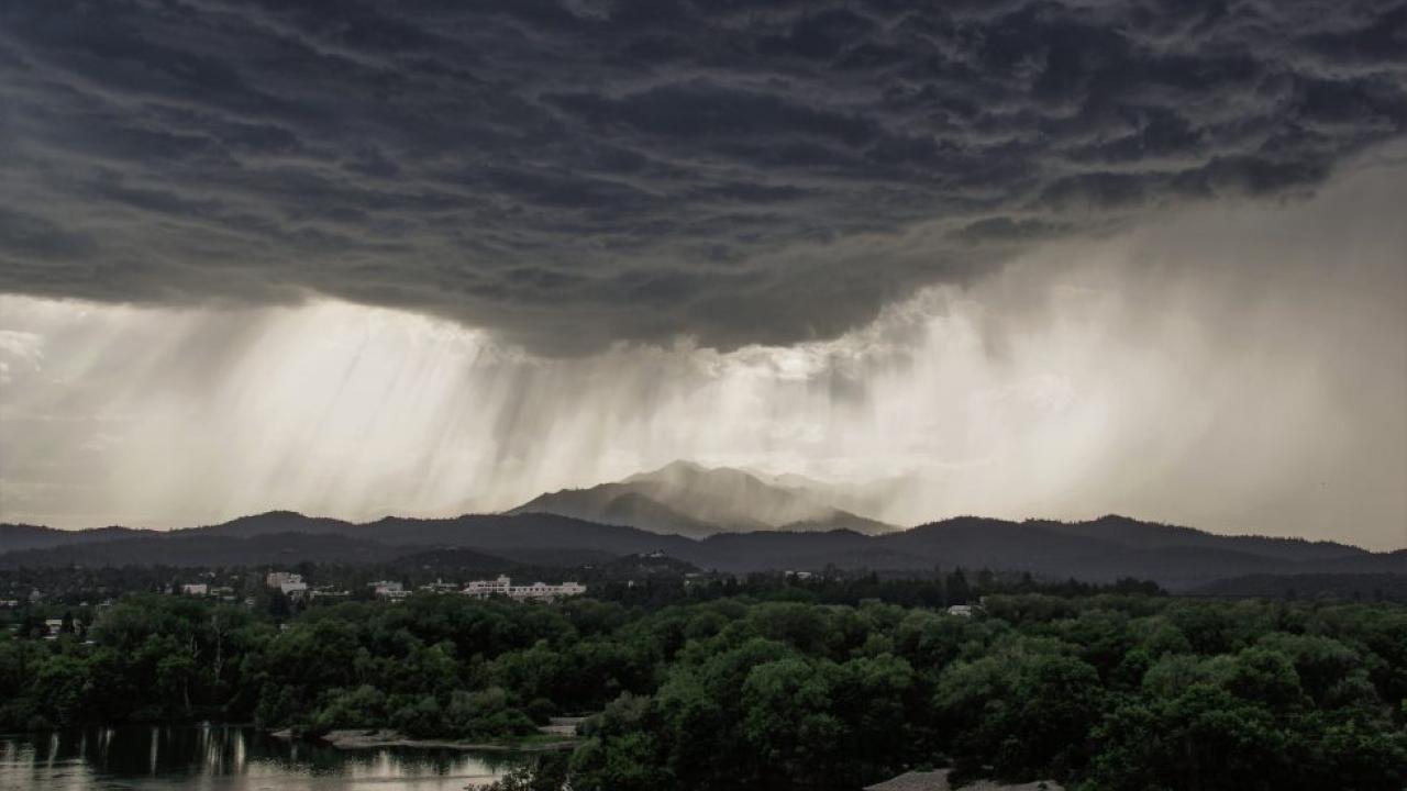 A storm releases over California. (Getty)