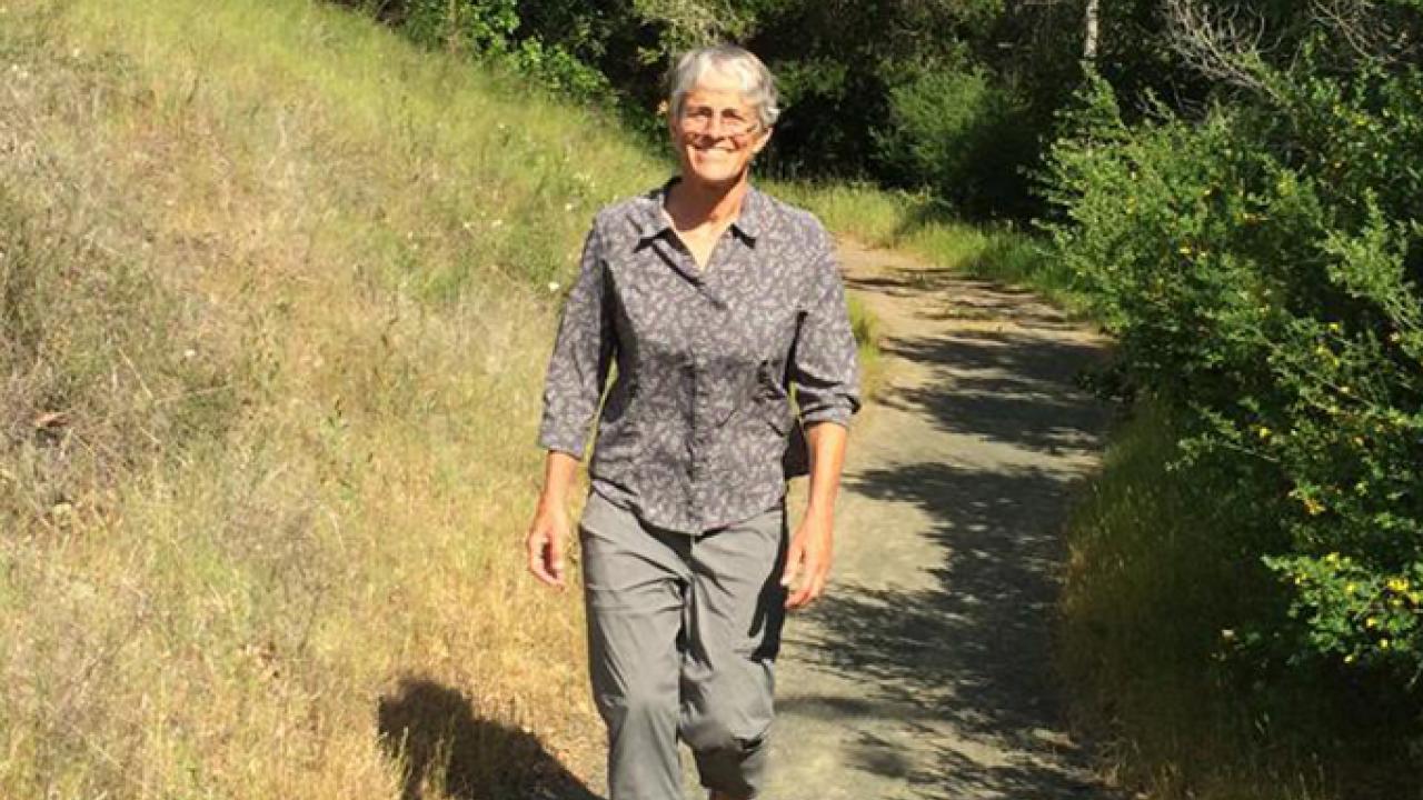 Professor Susan Harrison on a field trip last week along the Central Coast.