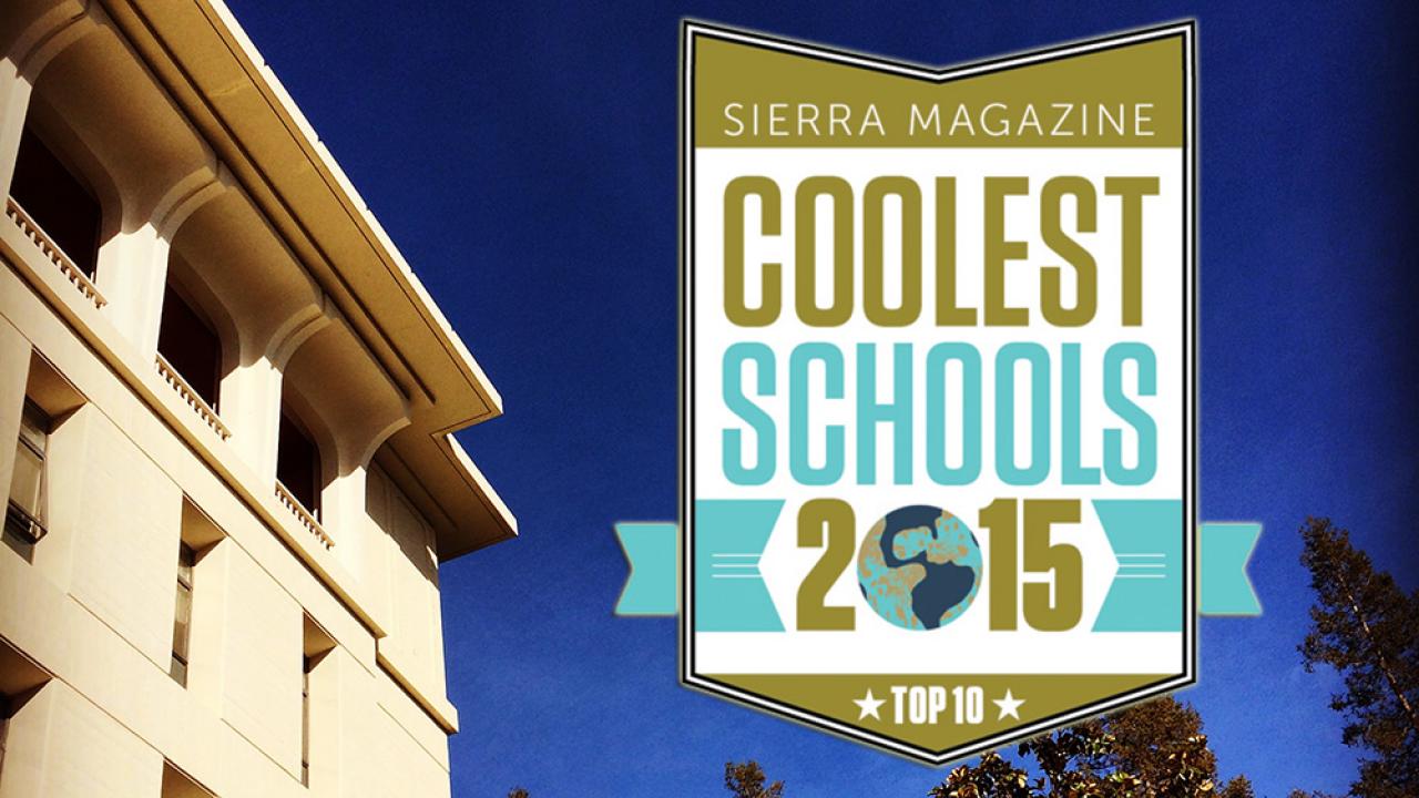 Sierra compiled this year’s “Cool Schools” rankings by evaluating more than 150 schools. (Photo Chris Nicolini / UC Davis | Logo courtesy Sierra Magazine)