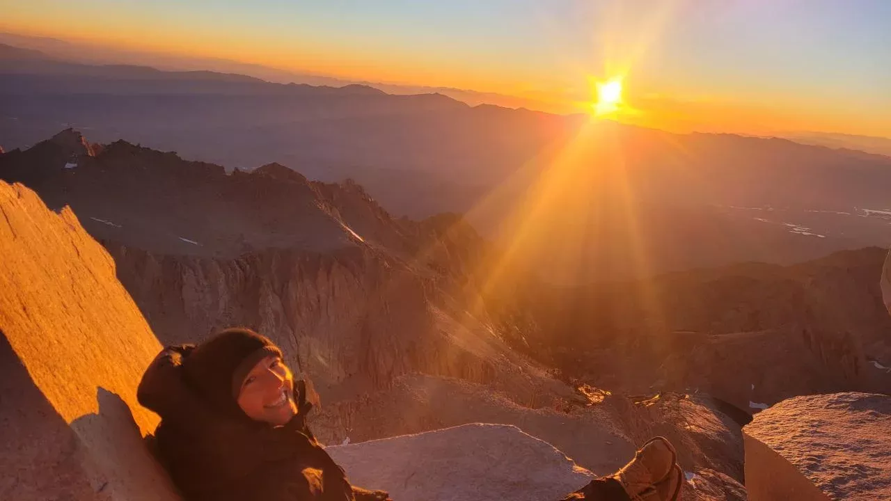 Grace Cureton and their team camped on the summit of Mount Whitney to catch the sunrise. (Courtesy Grace Cureton)