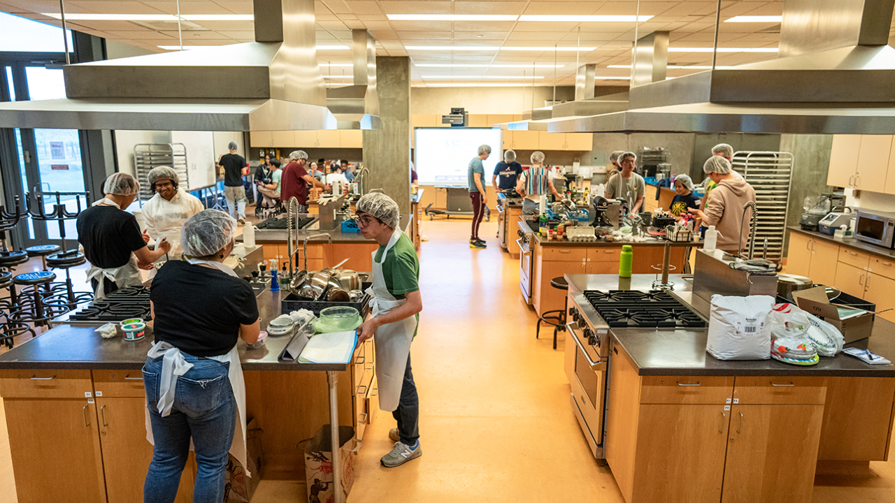 UC Davis students participate in the Upcycled Iron Chef Competition. Photo by: Jael Mackendorf, UC Davis. 