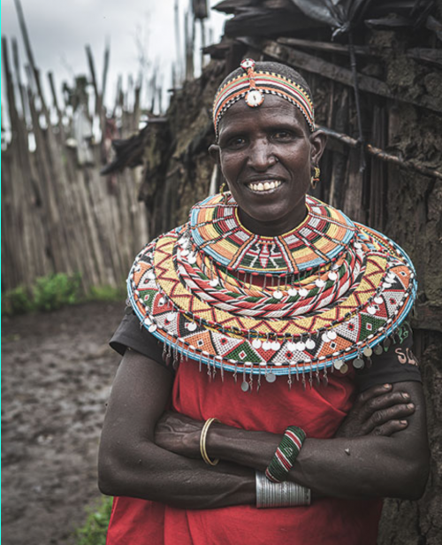 ​  ​Lomelo Lesillo sold maize flour, sugar and tea from a kiosk through the Boma program. She still lives with uncertainty, living on government-protected land, where she hoped to find forage. Photo: Pablo Delvaux