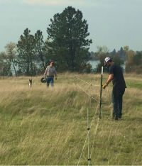 As a control, researchers and ANR staff set up temporary fencing to isolate some pools from the effects of grazing. Photo by Julia Michaels