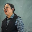 Professor Kyaw Tha Paw U laughs during the March 11 class announcement of his Teaching Prize award. (Karin Higgins/UC Davis)