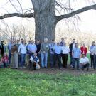 Participants in the 2013 Pomology Short Course. Instructor Ted DeJong is standing directly in front of the tree.