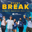 Study Break graphic with excited students